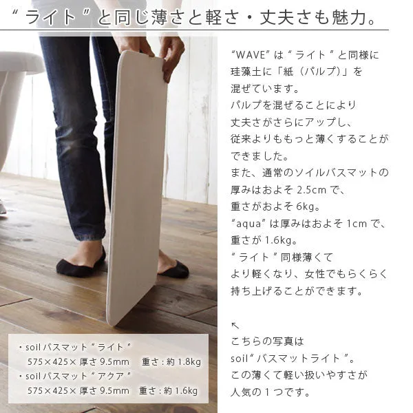 珪藻土バスマット「ソイル soil」aqua