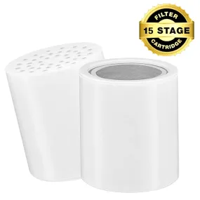 15-Stage Replacement Shower Water Filter Cartridges with Vitamin C for Hard Water - Compatible with Universal Shower Heads and Handheld Shower