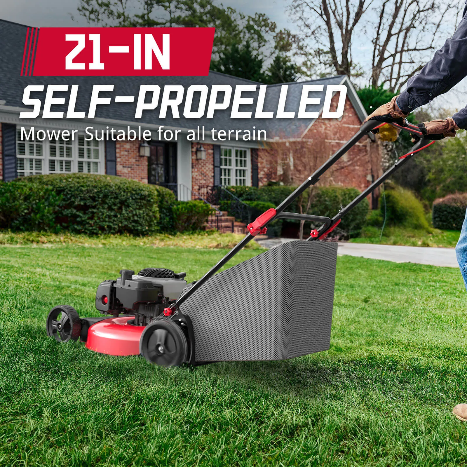21" 140cc Gas Self-Propelled Lawn Mower with B&S 550E Engine B8621S