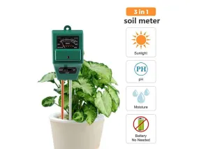 3 In 1 Soil pH Moisture Light Intensity Meter Tester for Plants Growth