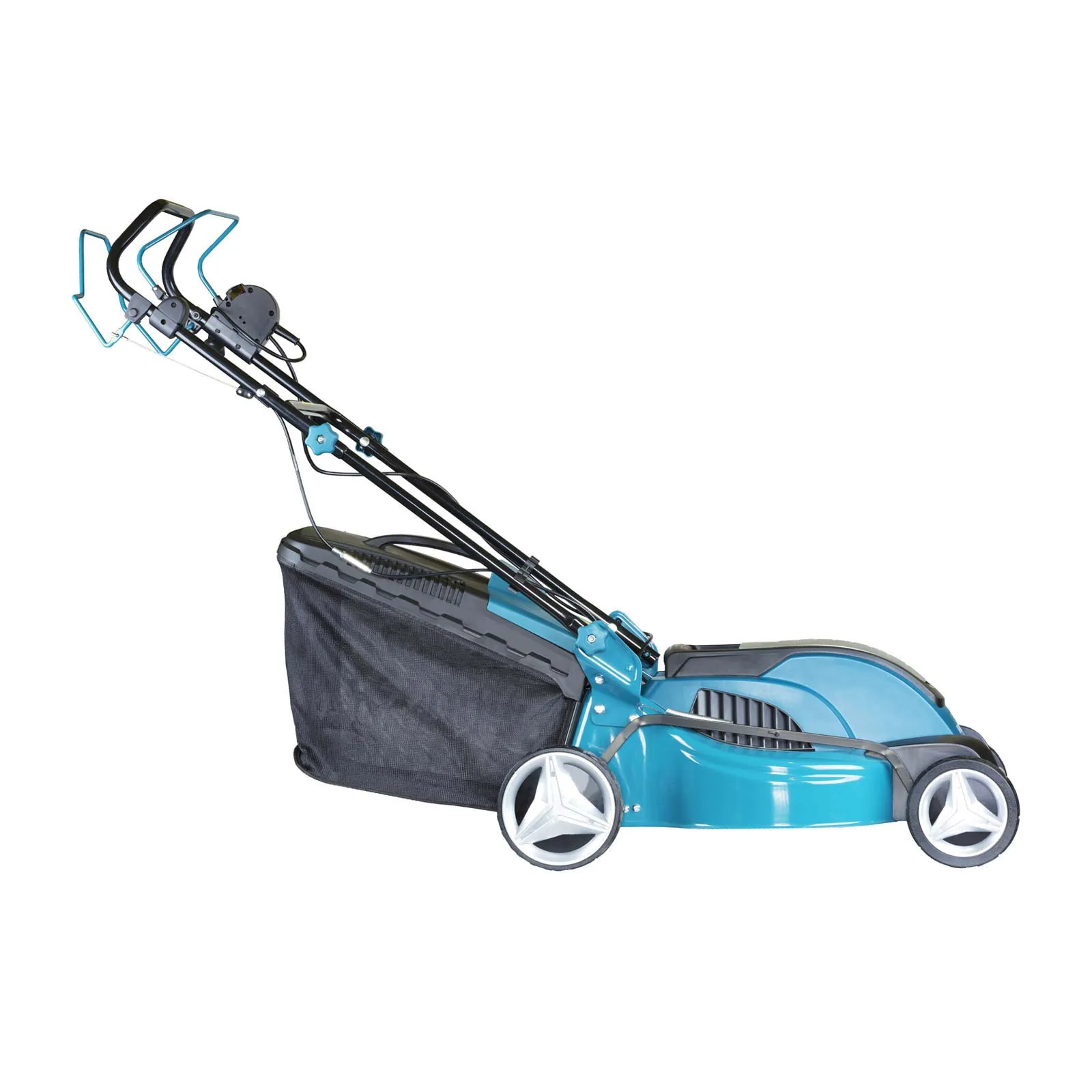 3 in 1 Walk Behind Scarifier Lawn Dethatcher and Rake Wired Electric 120V 12A with Collection Bag for Yard Gardening Landscaping