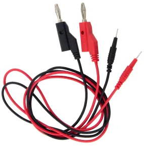 36" Banana to Test Pin Test Lead Set, Includes 1 Red and 1 Black Lead