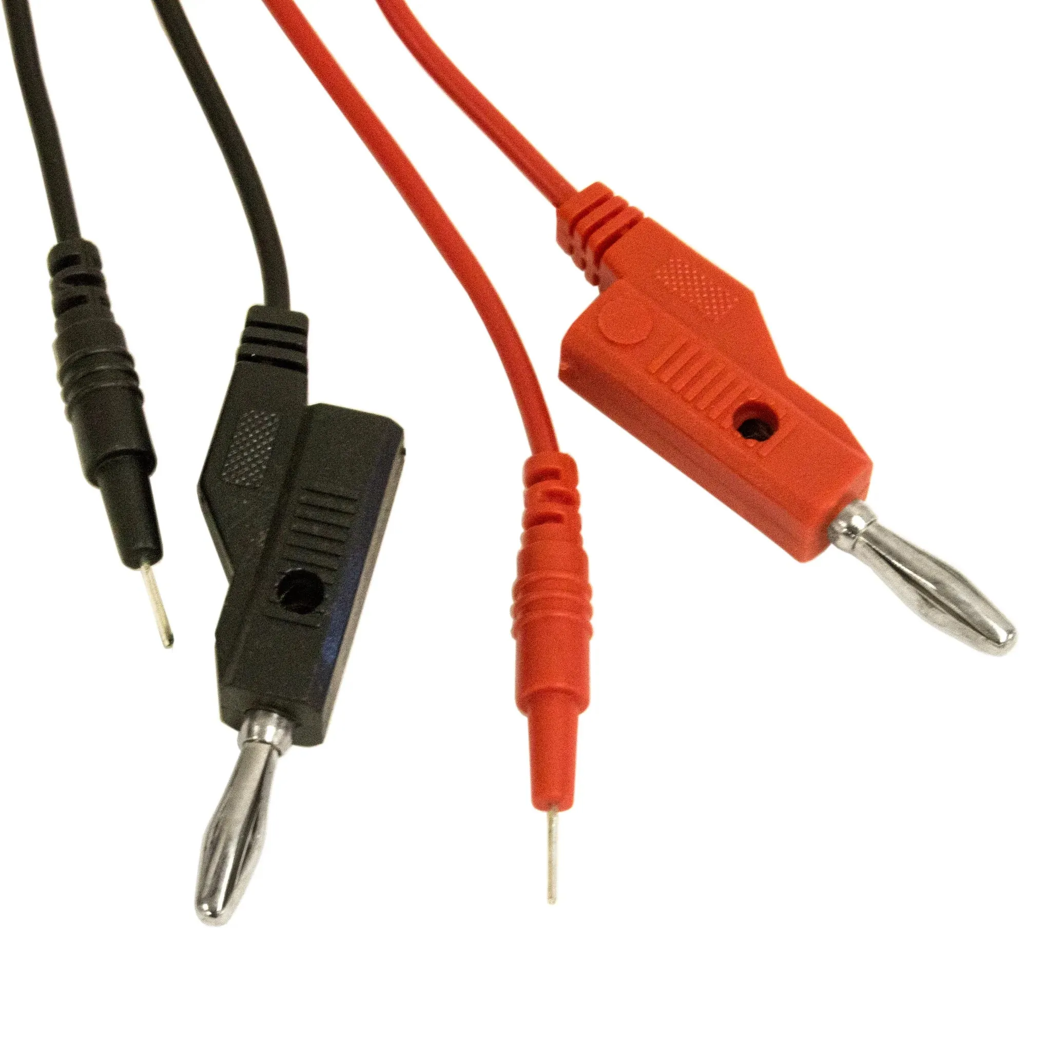 36" Banana to Test Pin Test Lead Set, Includes 1 Red and 1 Black Lead