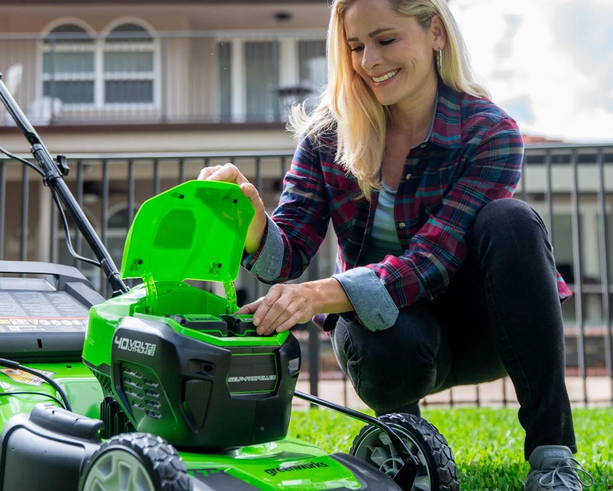 40V 21" Cordless Battery Self-Propelled Lawn Mower w/ (2) 4.0Ah USB Batteries & Charger
