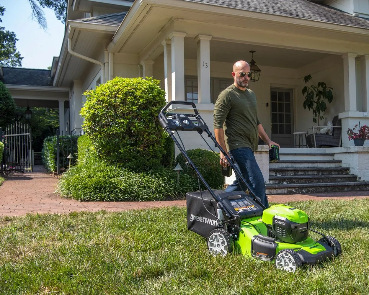40V 21" Cordless Battery Self-Propelled Lawn Mower w/ (2) 4.0Ah USB Batteries & Charger