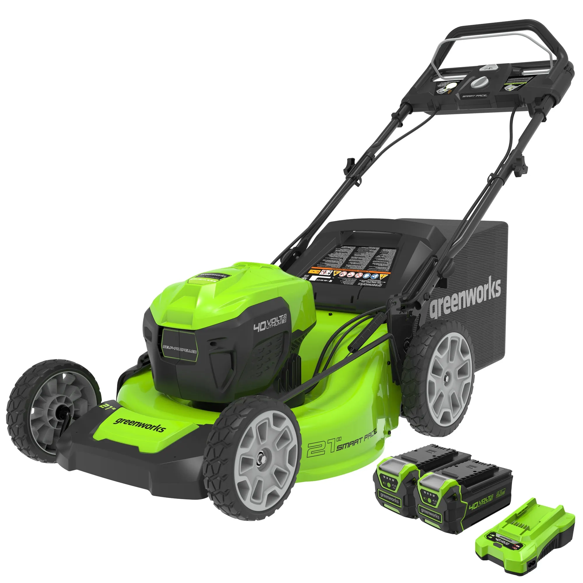 40V 21" Cordless Battery Self-Propelled Lawn Mower w/ (2) 4.0Ah USB Batteries & Charger