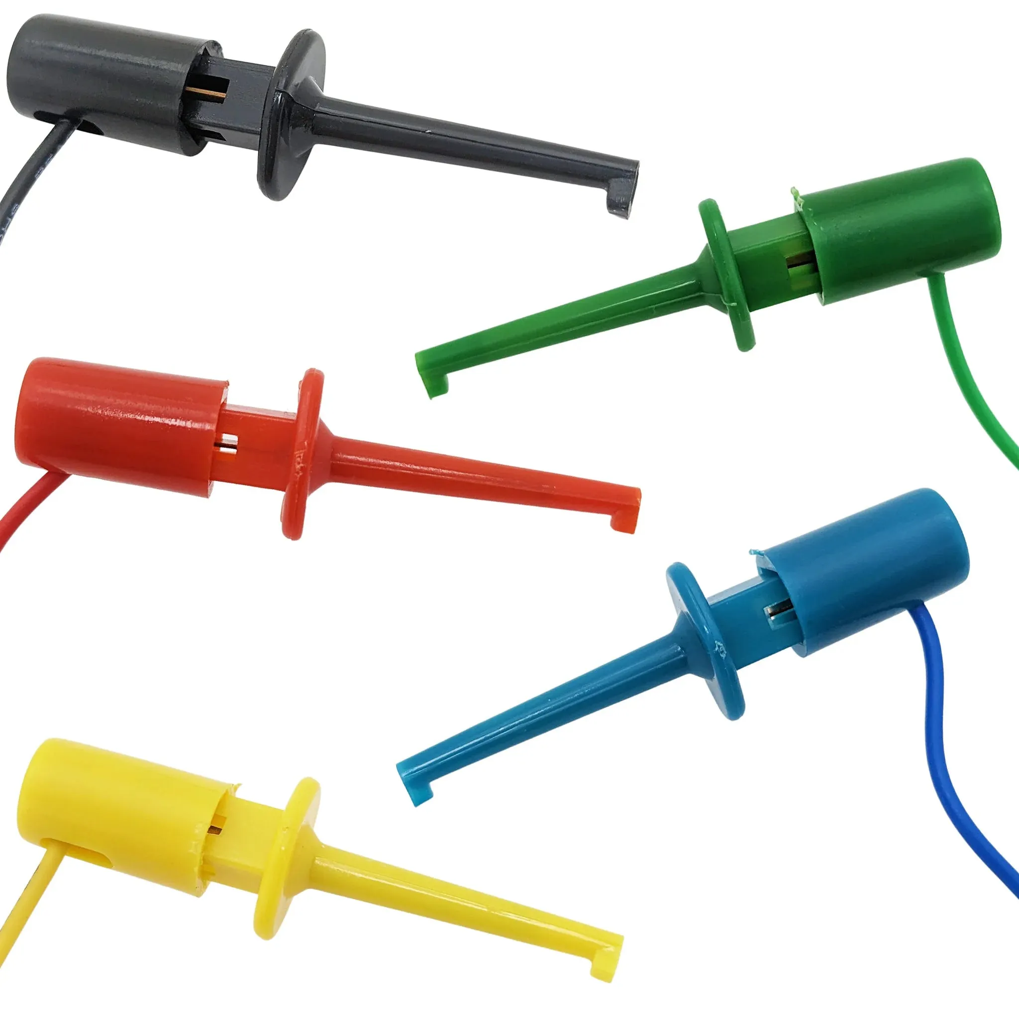 5 Piece Minigrabber to Minigrabber IC Hook Test Lead Set (Includes 5 Different Color Leads)