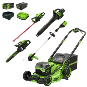 60V 22" Self-Propelled Lawn Mower 5-pc Combo Kit w/ (1) 8.0Ah Battery and (1) 4.0Ah Battery & (2) Chargers