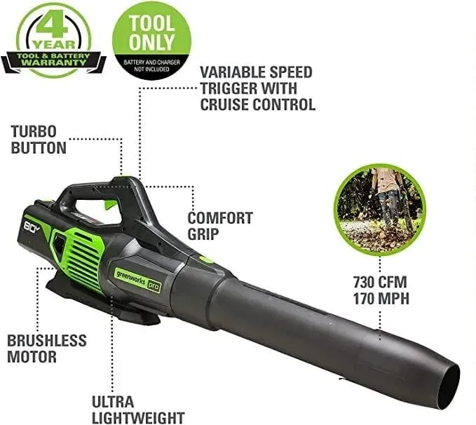 80V 21" Brushless Self-Propelled Lawn Mower and 730 CFM Leaf Blower Combo Kit w/ 5.0Ah Battery & Rapid Charger