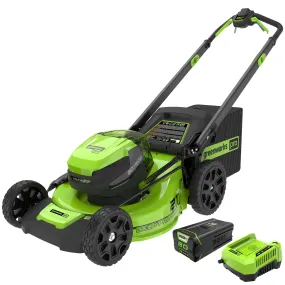 80V 21" Cordless Battery Self-Propelled Lawn Mower w/ 4.0Ah, 2.0Ah Battery & Rapid Charger (Renewed)