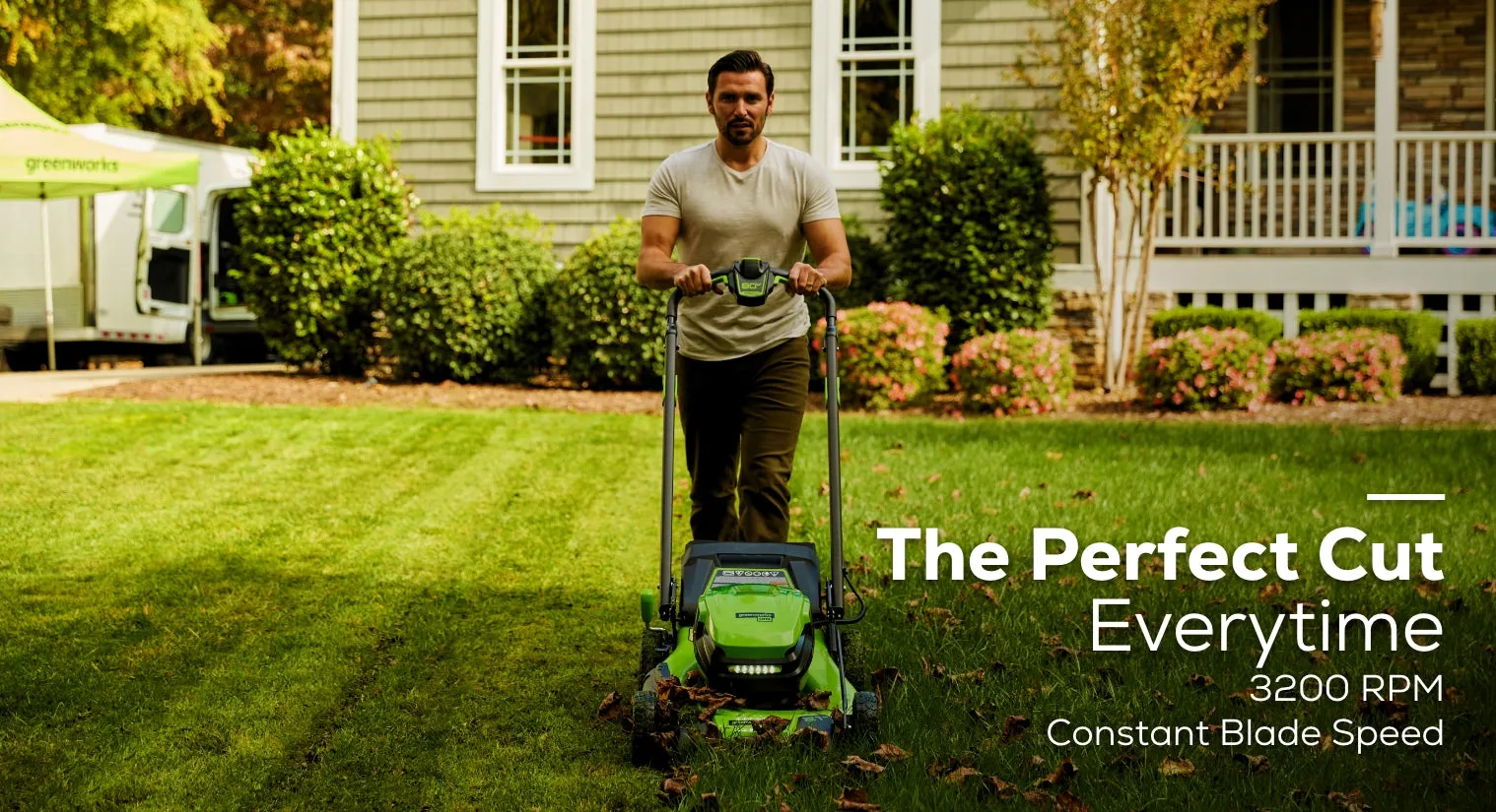 80V 21" Cordless Battery Self-Propelled Lawn Mower w/ 4.0Ah, 2.0Ah Battery & Rapid Charger (Renewed)