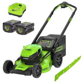 80V 21" Cordless Battery Self-Propelled Lawn Mower w/ 4.0Ah, 2.0Ah Battery & Rapid Charger