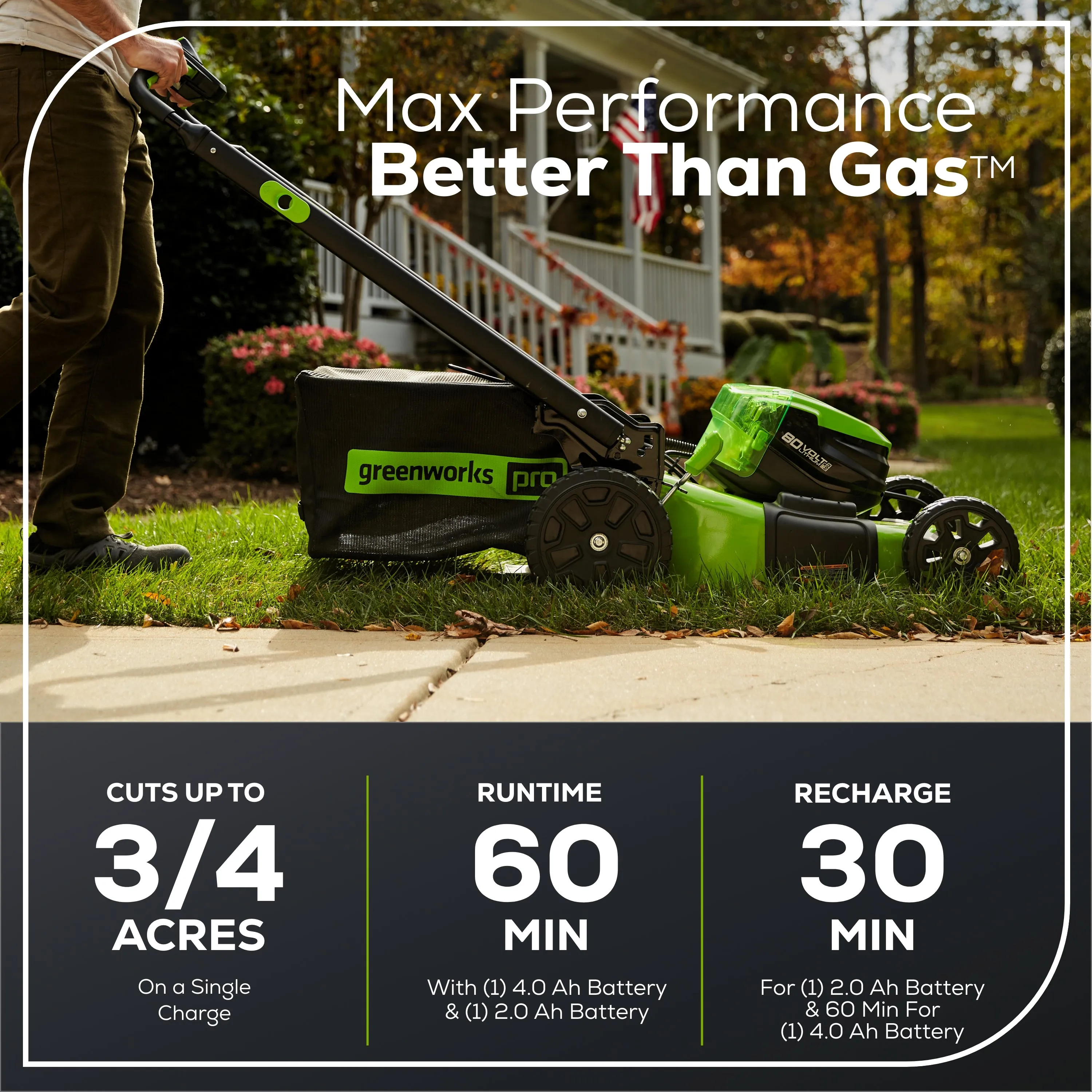 80V 21" Cordless Battery Self-Propelled Lawn Mower w/ 4.0Ah, 2.0Ah Battery & Rapid Charger