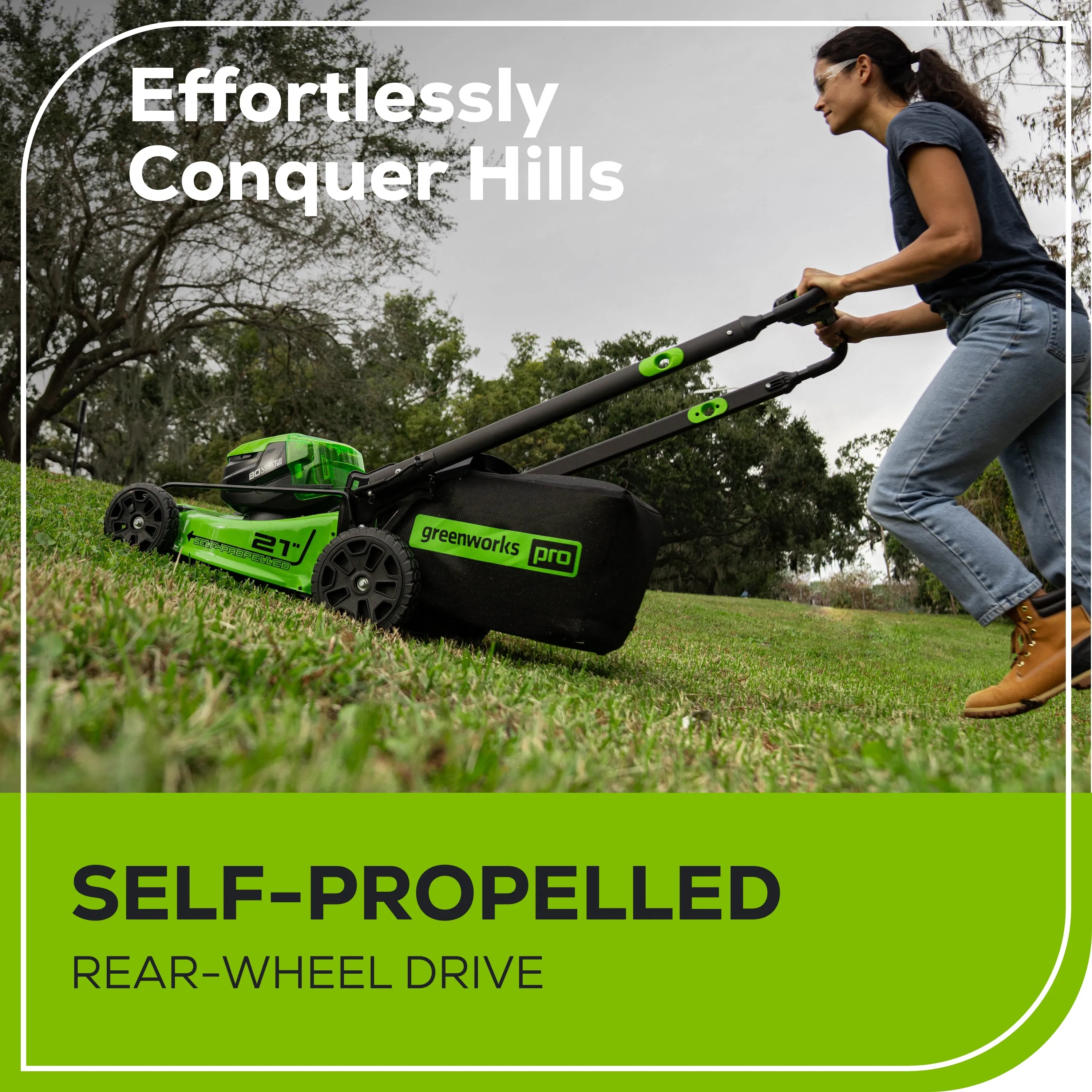80V 21" Cordless Battery Self-Propelled Lawn Mower w/ 4.0Ah, 2.0Ah Battery & Rapid Charger
