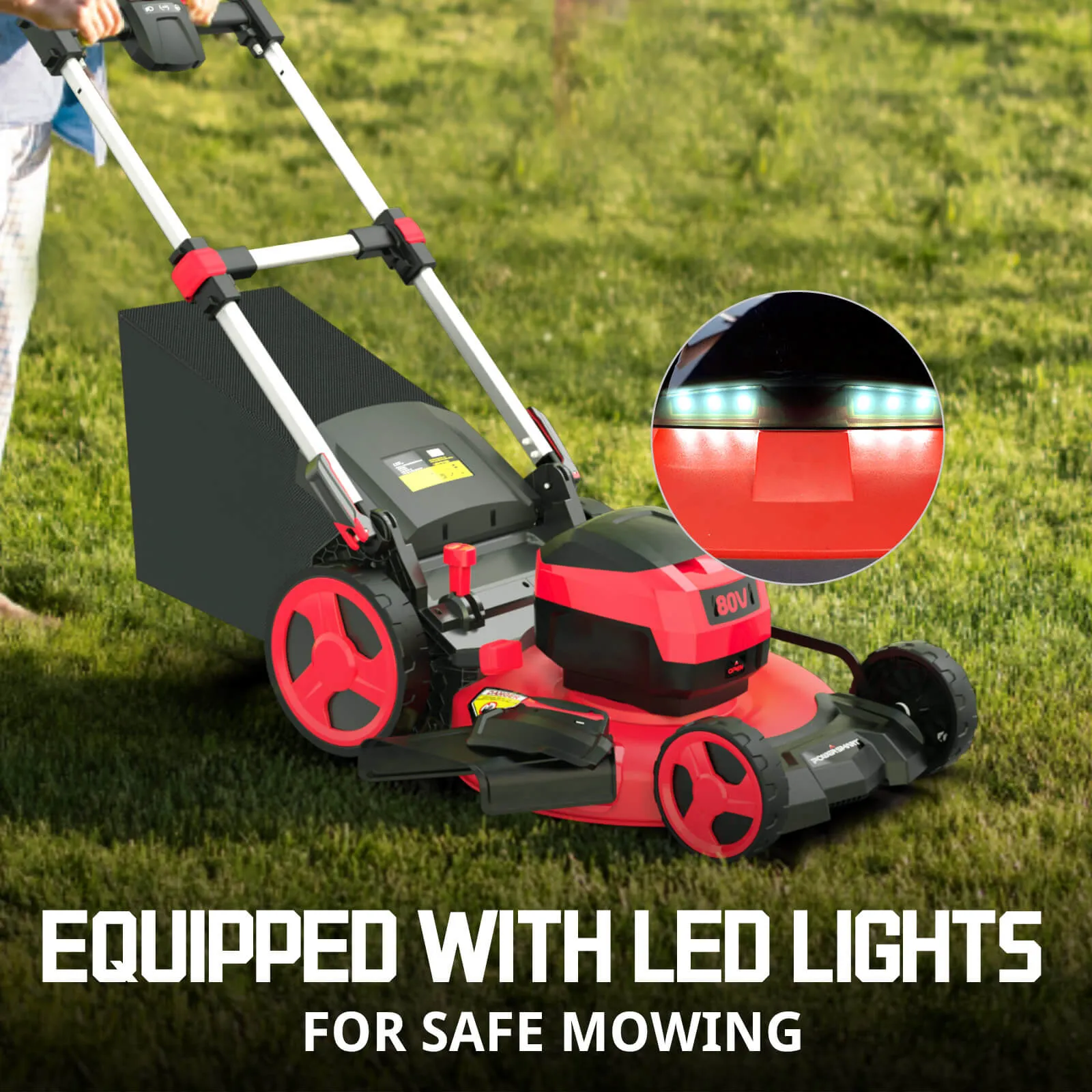 80V 22" Brushless Cordless Self-propelled Lawn Mower w/ Battery & Charger PS76822SRB