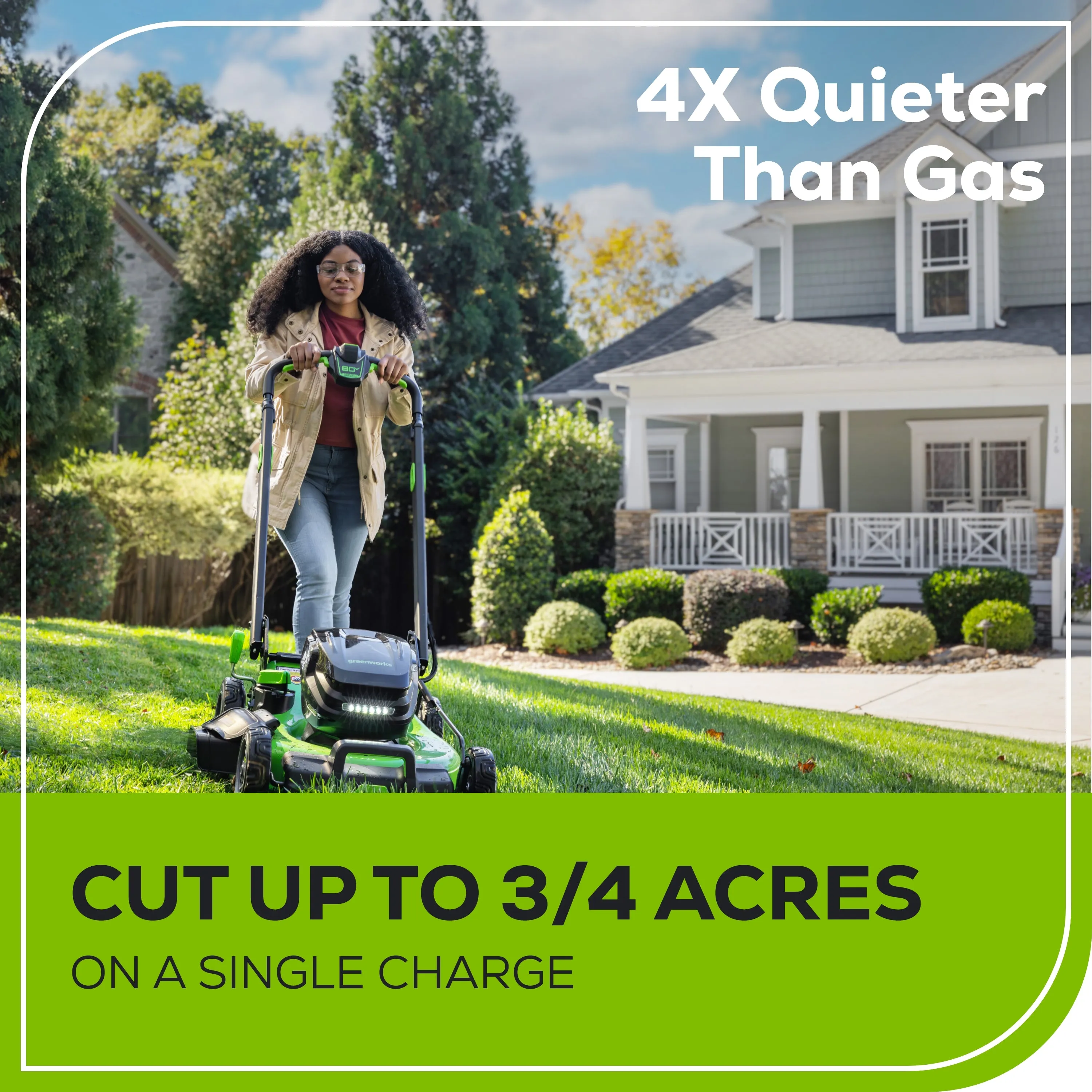 80V 22" Cordless Battery Dual Blade Self-Propelled Lawn Mower w/ (2)4.0Ah Batteries & Rapid Charger