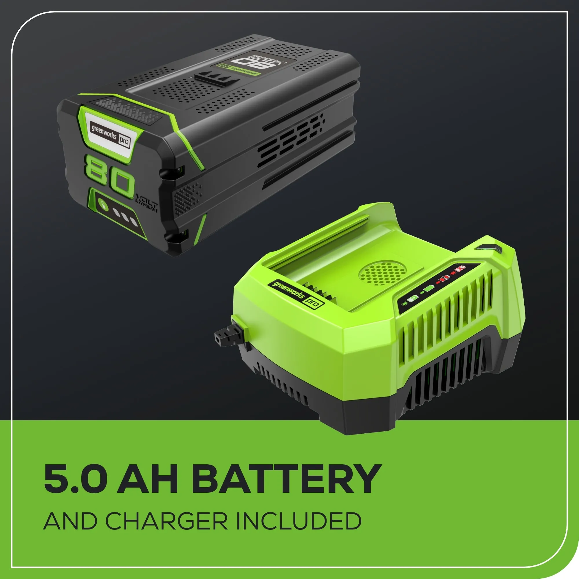 80V 25" Cordless Battery Dual Blade Self-Propelled Mower w/ 5.0Ah Battery & Rapid Charger