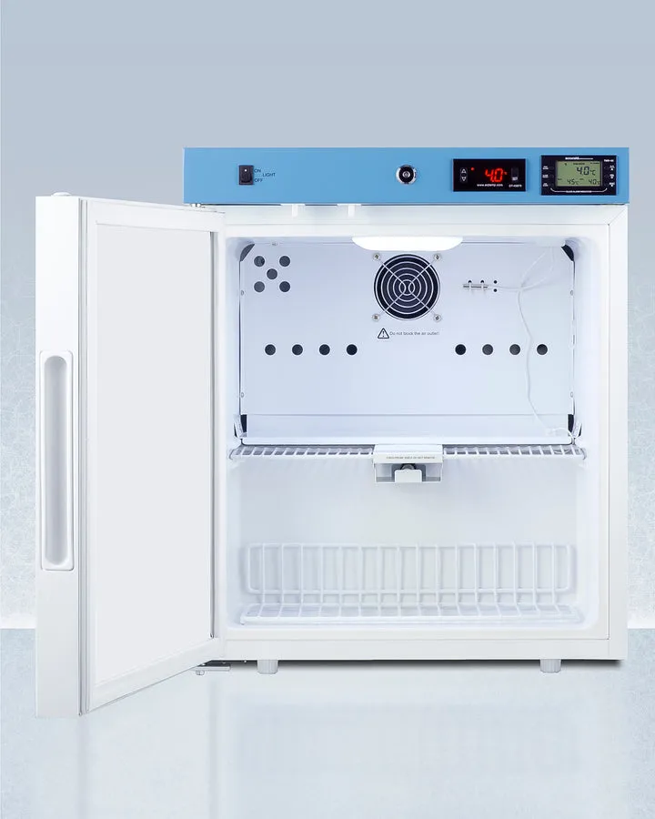 Accucold 19" Left Hand Wide Compact Refrigerator, with High/Low Temperature alarm, CARB Compliant