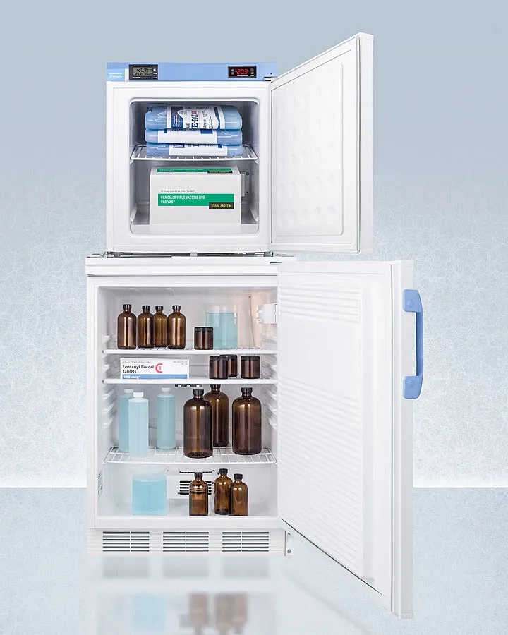 Accucold 24" Wide All-Refrigerator/All-Freezer Combination with Front Lock - FF7LW-FS24LSTACKMED2