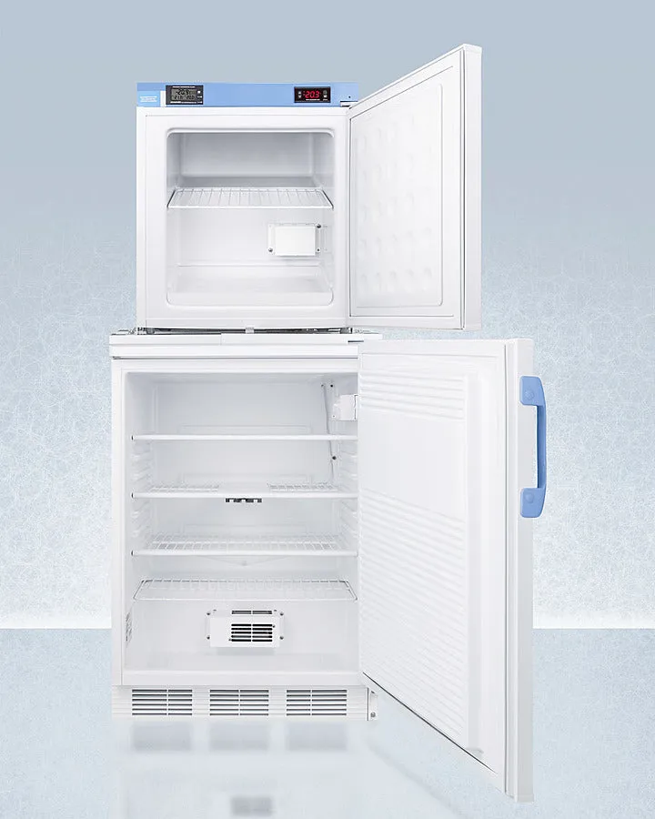 Accucold 24" Wide All-Refrigerator/All-Freezer Combination with Front Lock - FF7LW-FS24LSTACKMED2