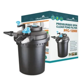 AllPondSolutions 12000L Pressurised Pond Filter 11w UV Easy Clean PFC-12000