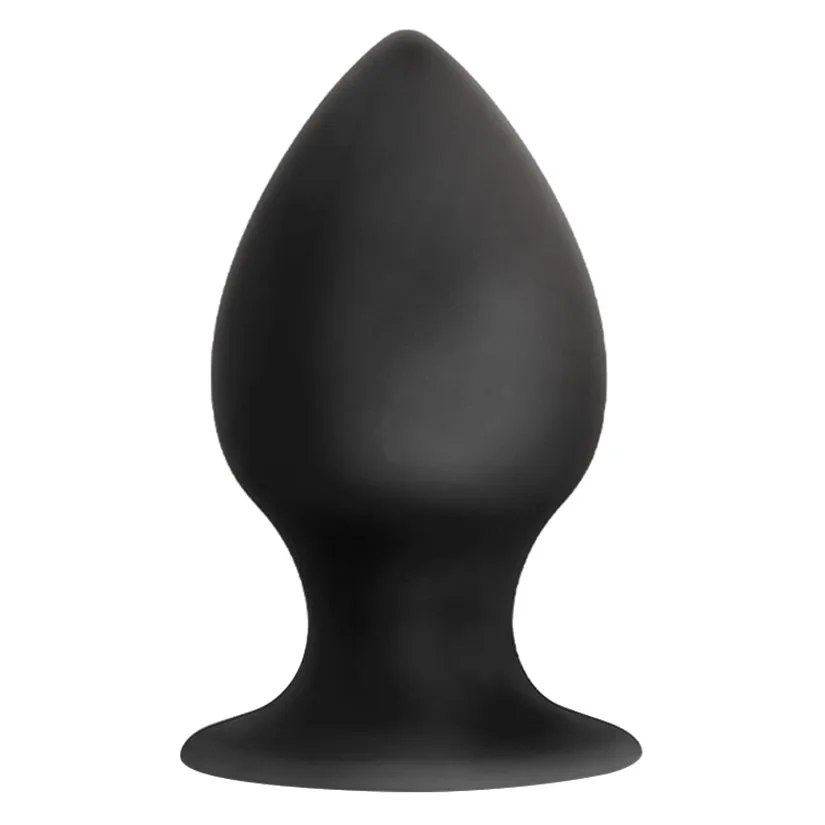 Anal Adventures Platinum Silicone Anal Stout Plug Medium Black