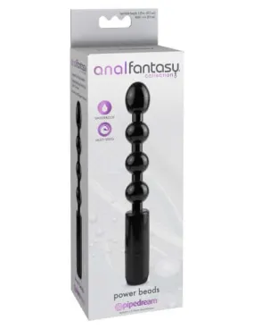 Anal Fantasy Collection Power Beads - Tapered, Multi-Speed Vibrating Anal Beads, 5.25" Insertable Length