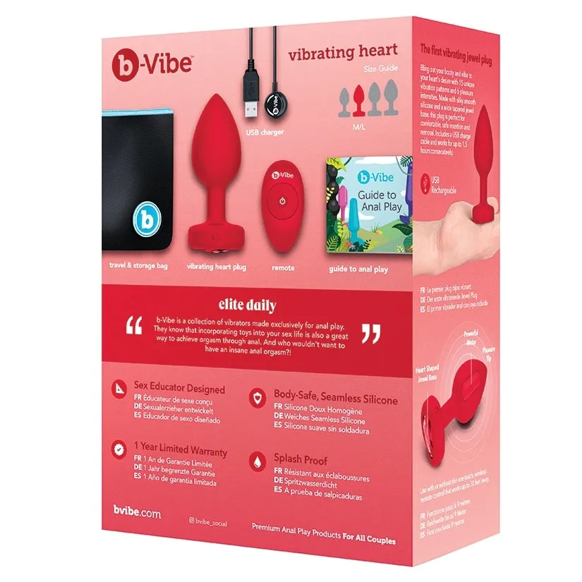 B-Vibe Vibrating Heart Shape Jewel Plu...