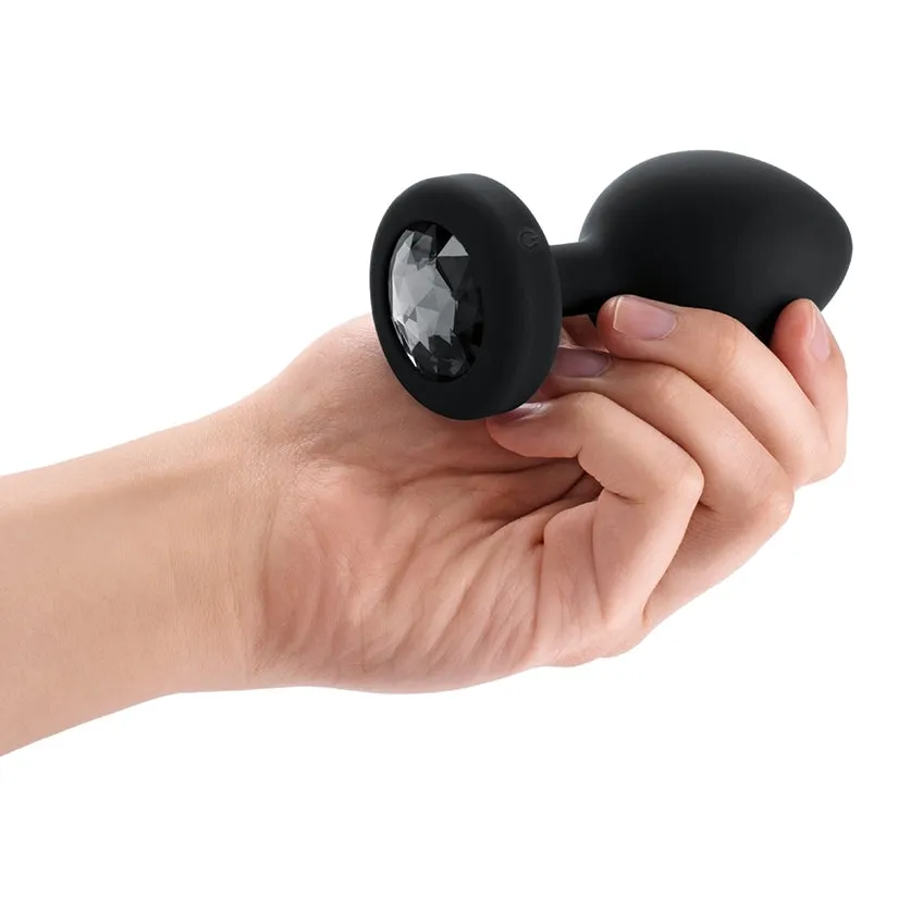 B-Vibe Vibrating Jewel Plug-Black 2XL