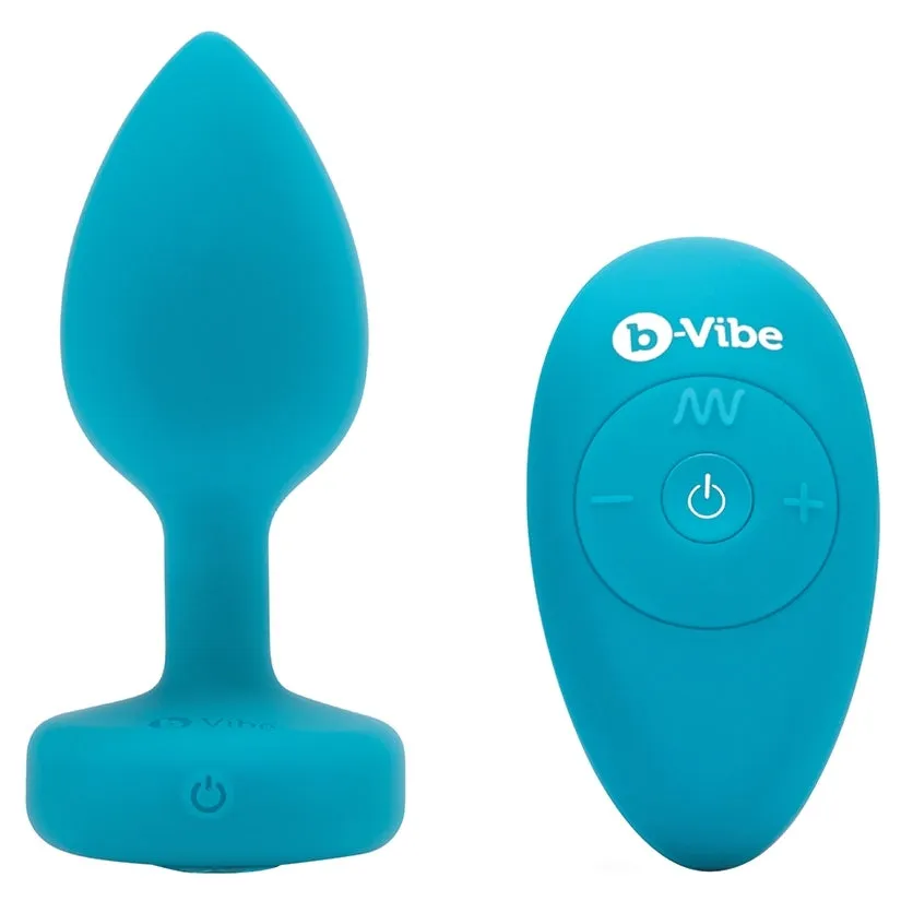 B-Vibe Vibrating Jewels-Aquamarine S/M