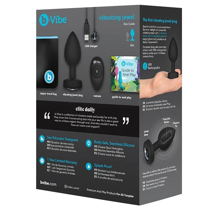 B-Vibe Vibrating Jewels-Black Diamond M/L