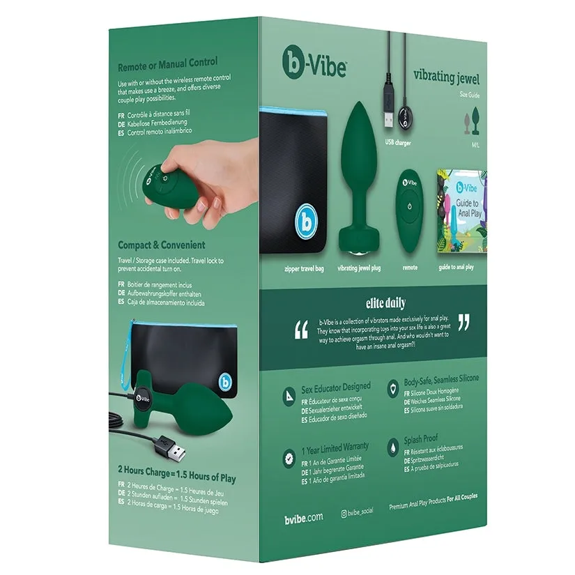 B-Vibe Vibrating Jewels-Emerald M/L