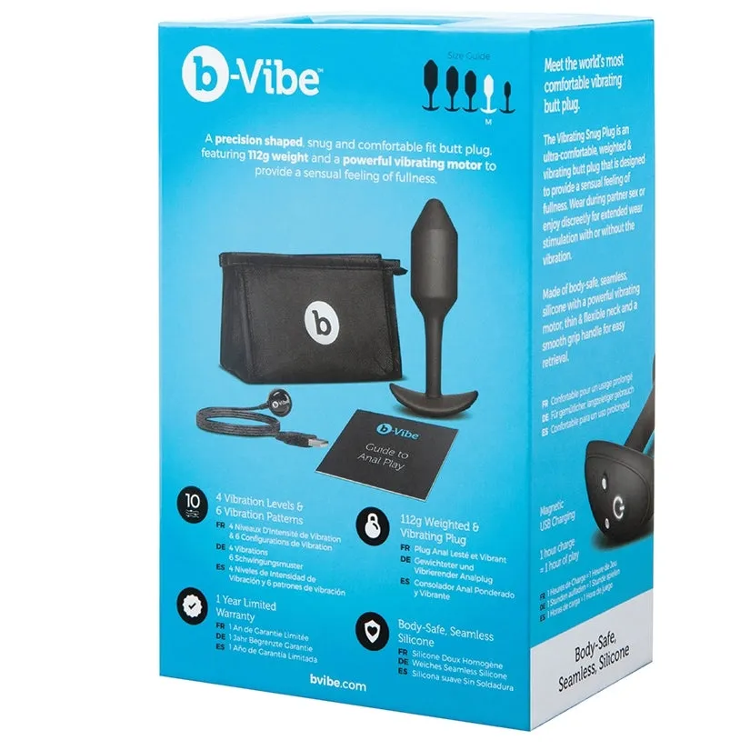 B-Vibe Vibrating Snug Plug-Black M
