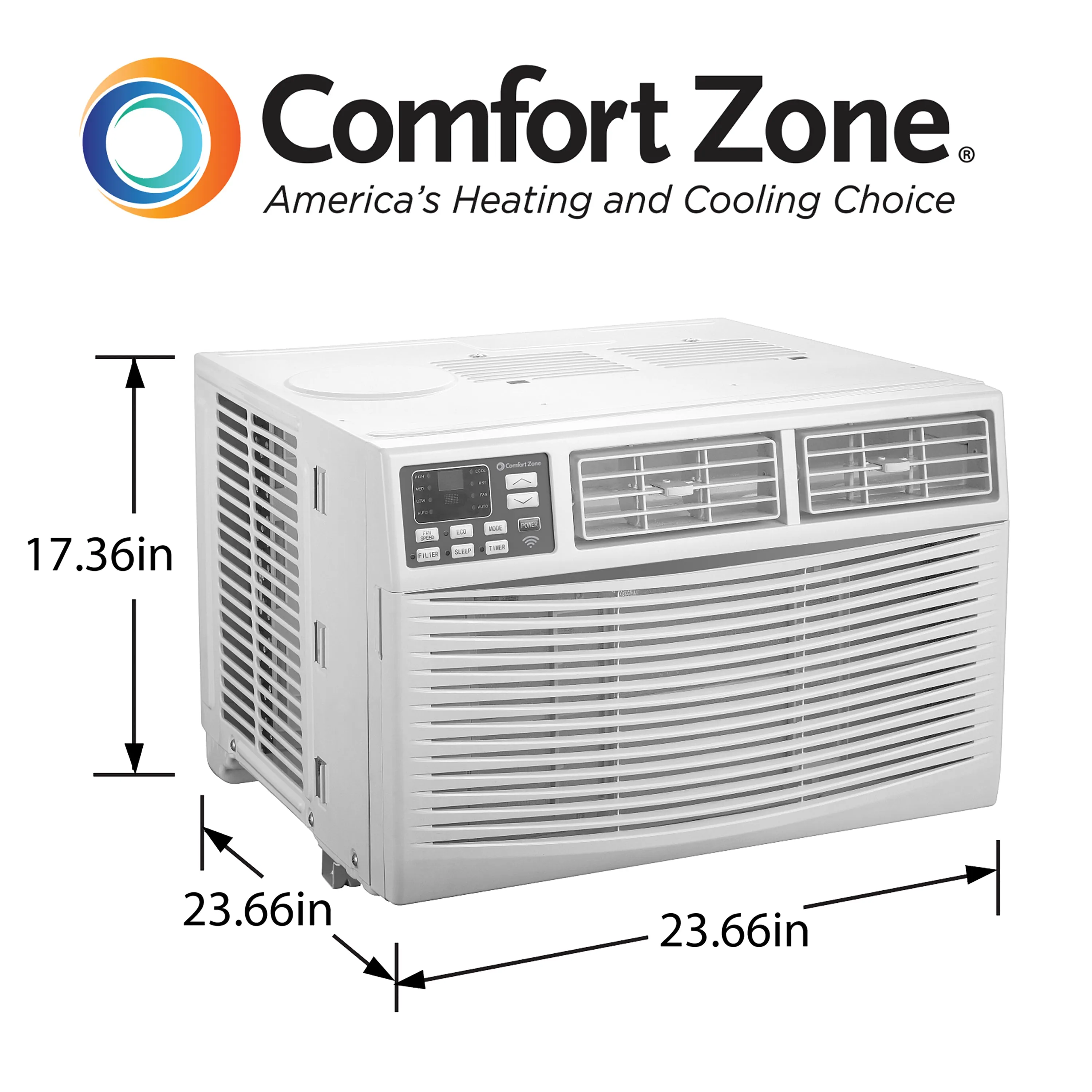 Comfort Zone 12,000-BTU Window-Mounted Smart Wi-Fi Room Air Conditioner with Remote Control