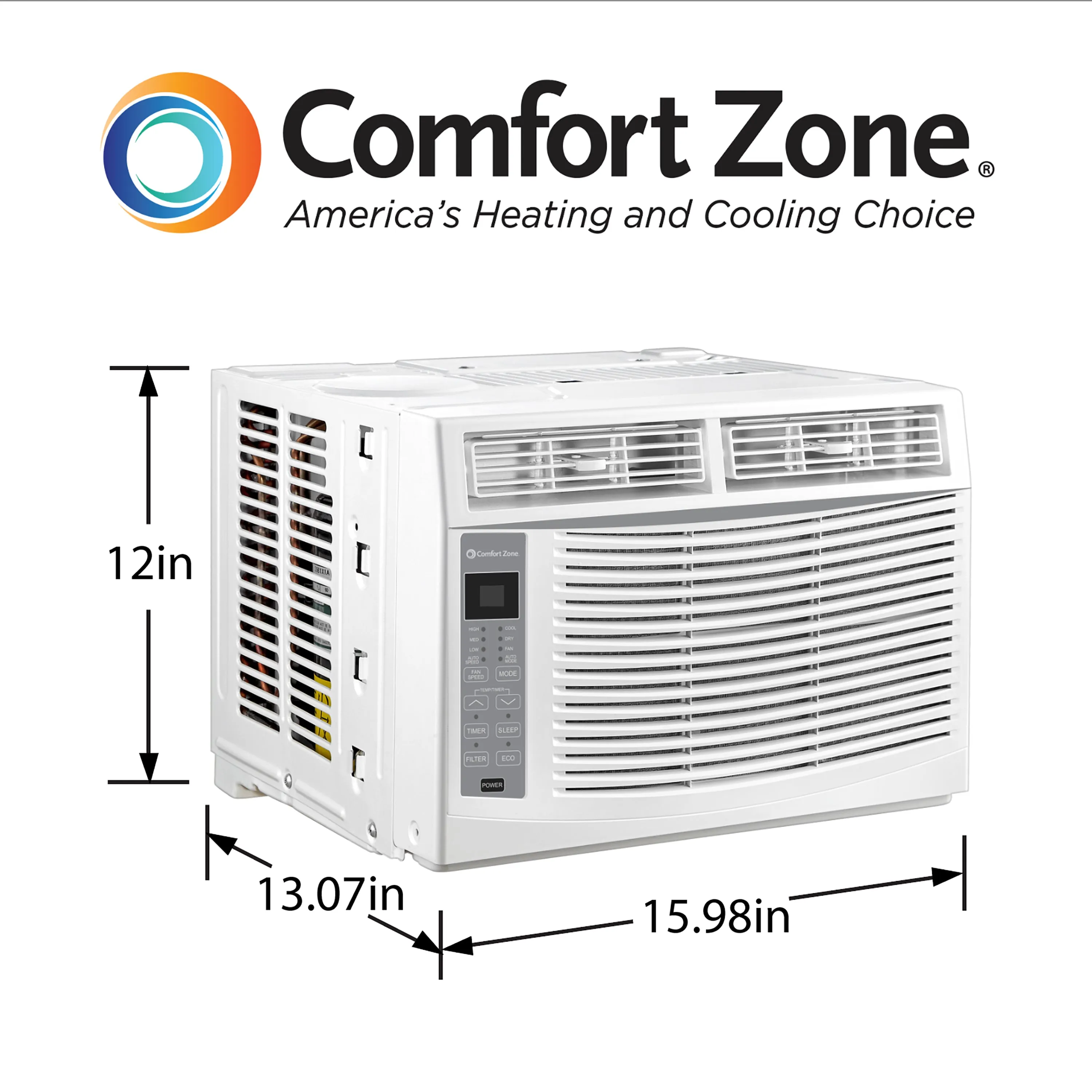 Comfort Zone 5,000-BTU Window-Mounted Room Air Conditioner with Remote Control