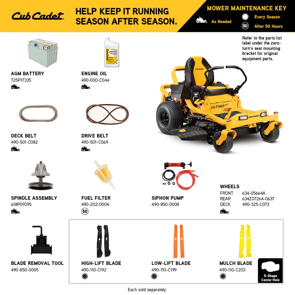 Cub Cadet ZT1 46 Ultima Residential Zero-Turn Mower (17AREACNA10)