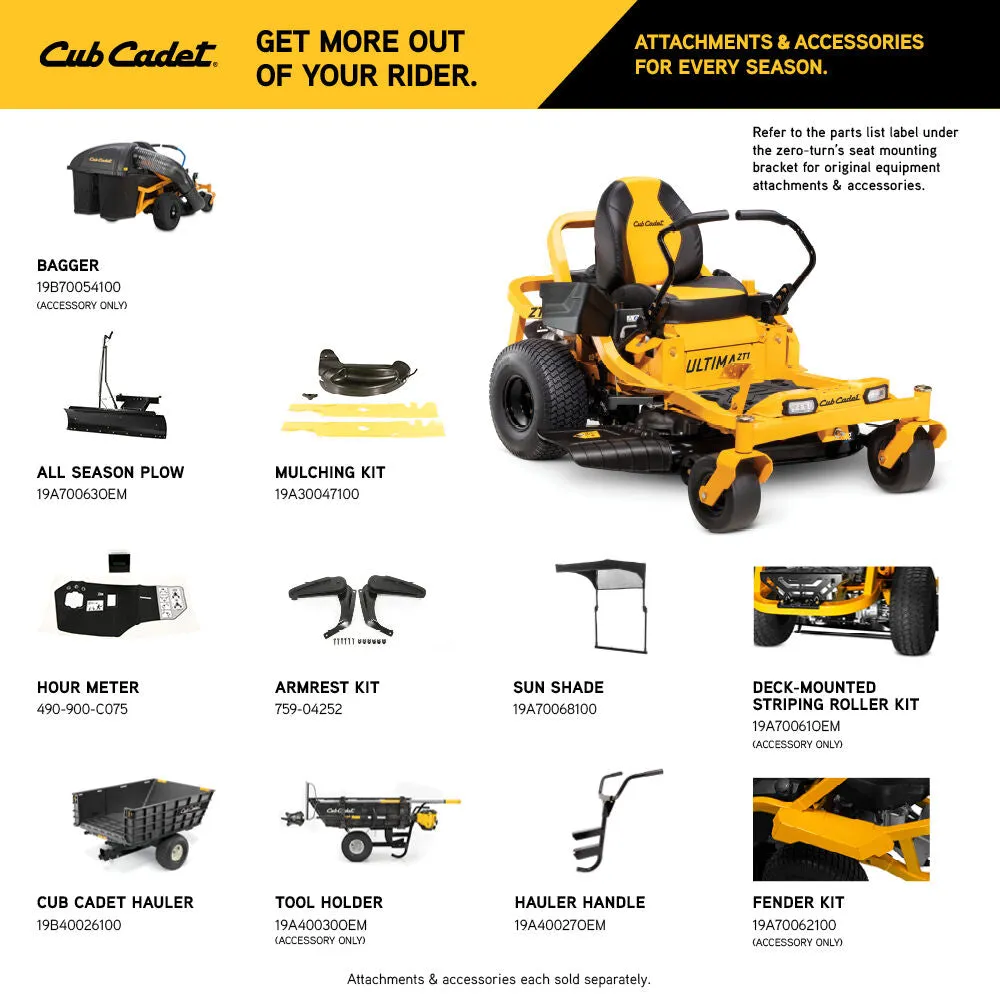 Cub Cadet ZT1 46 Ultima Residential Zero-Turn Mower (17AREACNA10)