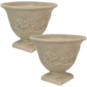 Darcy 16" Outdoor Flower Pot Planters Set of 2 - Beige