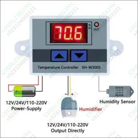 Digital Humidity Controller Xh-w3005 Adjustable 220v 10a Hygrometer Switch Controller