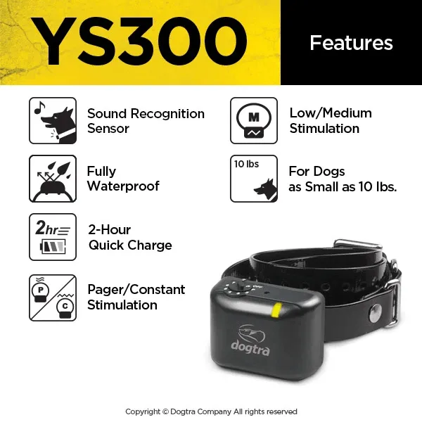 DOGTRA YS300 No Bark Collar- for Small to Medium Dogs