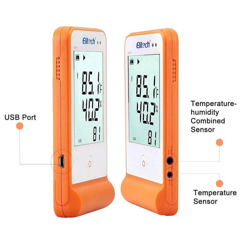 Elitech GSP-6 PTE Ultra Low Digital Data Logger -121℉ to 302℉ Recorder 16000 Points