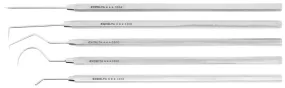 Excelta 330K 5 Piece Stainless Steel Probe Set with Double Ended, Mini Fine, Angled & Curved Tips, 6.0" OAL