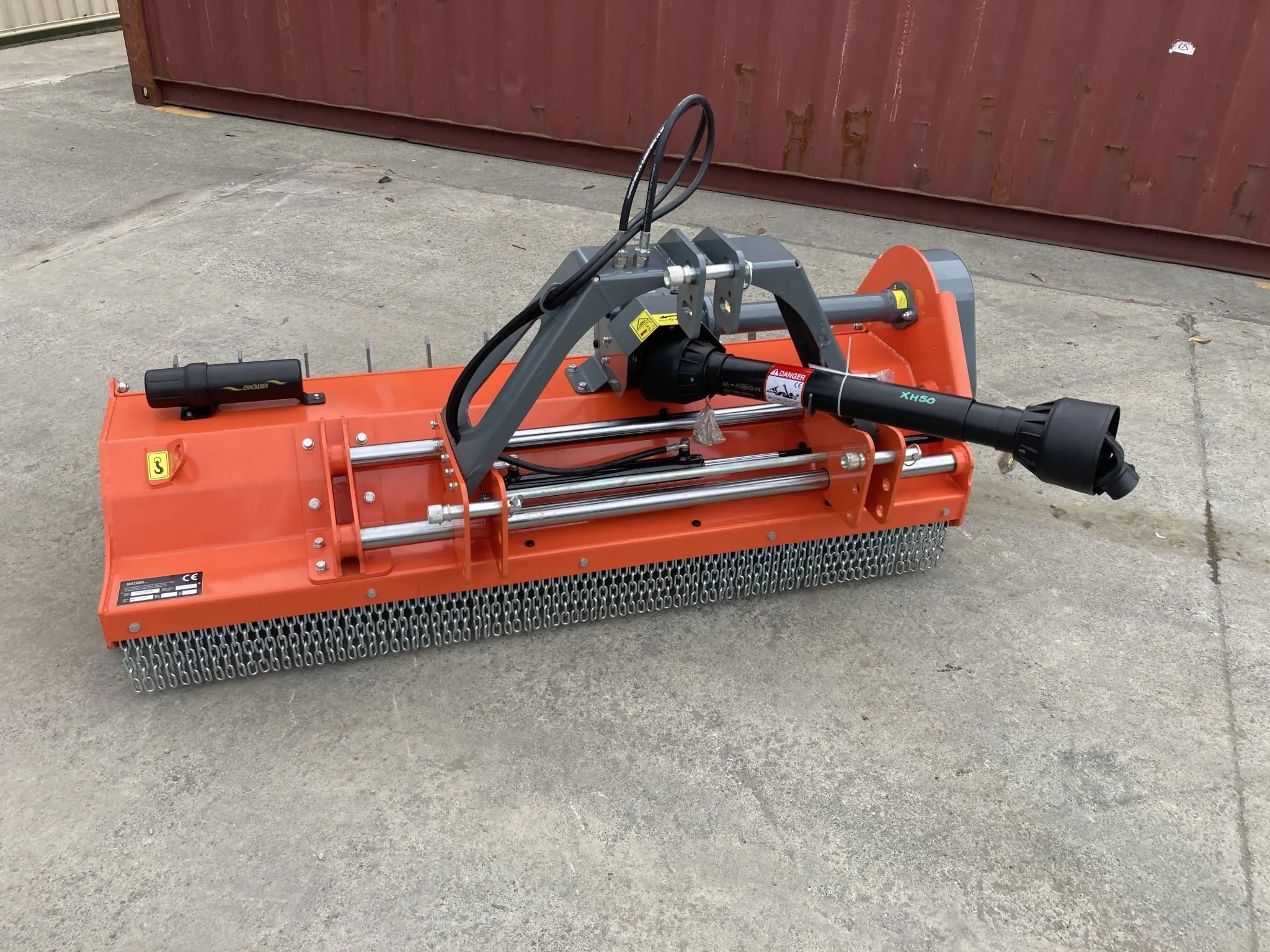 FUSJ 1.8m Flail Mower with Hydraulic Side Shift and pruning rakes