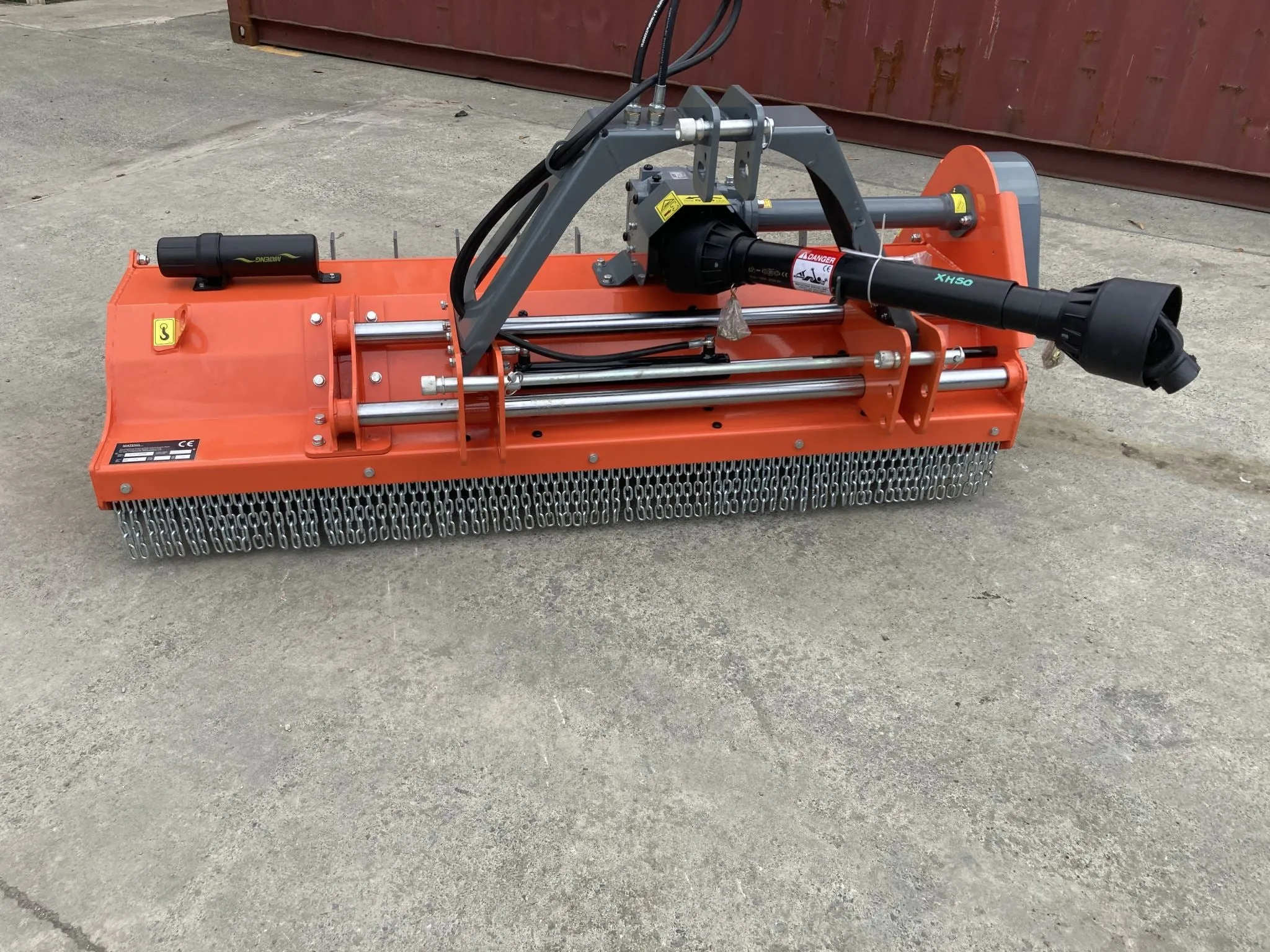 FUSJ 1.8m Flail Mower with Hydraulic Side Shift and pruning rakes