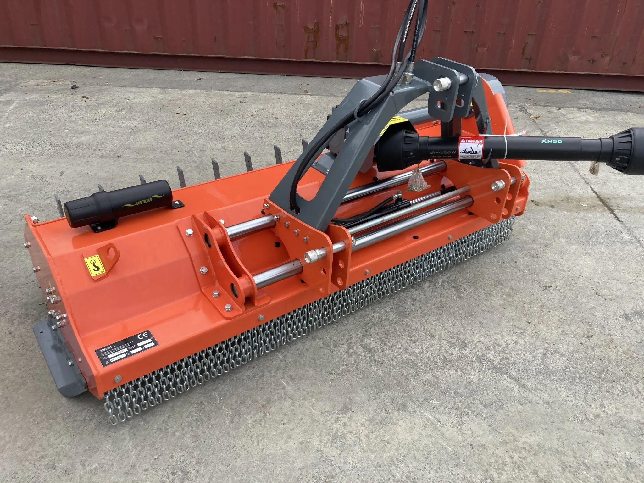 FUSJ 1.8m Flail Mower with Hydraulic Side Shift and pruning rakes