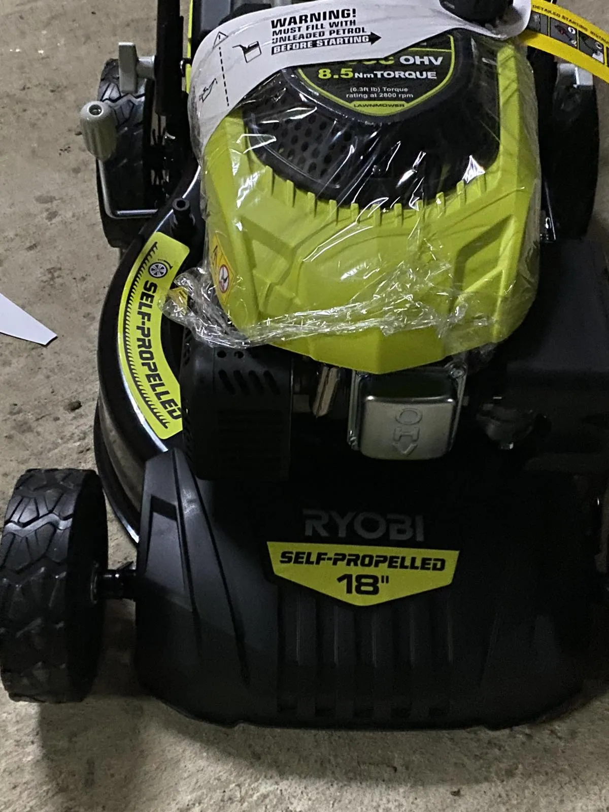 Garden Ryobi Lawn Mower 160cc 46CM Petrol Self-Propelled