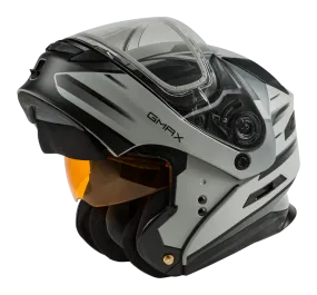 Gmax MD-01S Modular Snow Helmet Descendant Matte Gray Silver Dual Lens