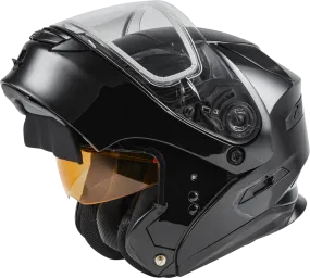 Gmax MD-01S Modular Snow Helmet Gloss Black Dual Lens