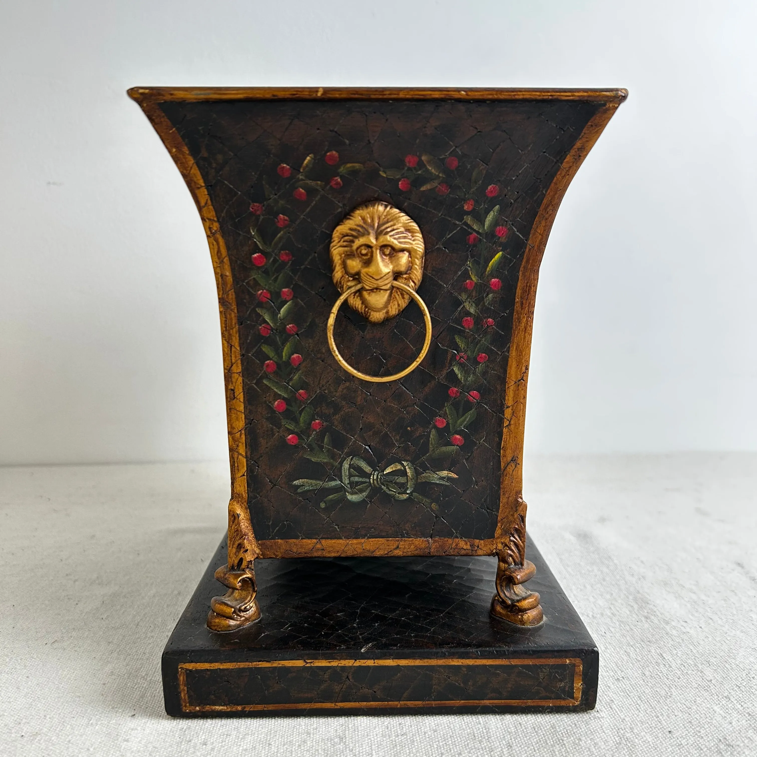 Hand Painted Rectangle Metal Planter on Stand