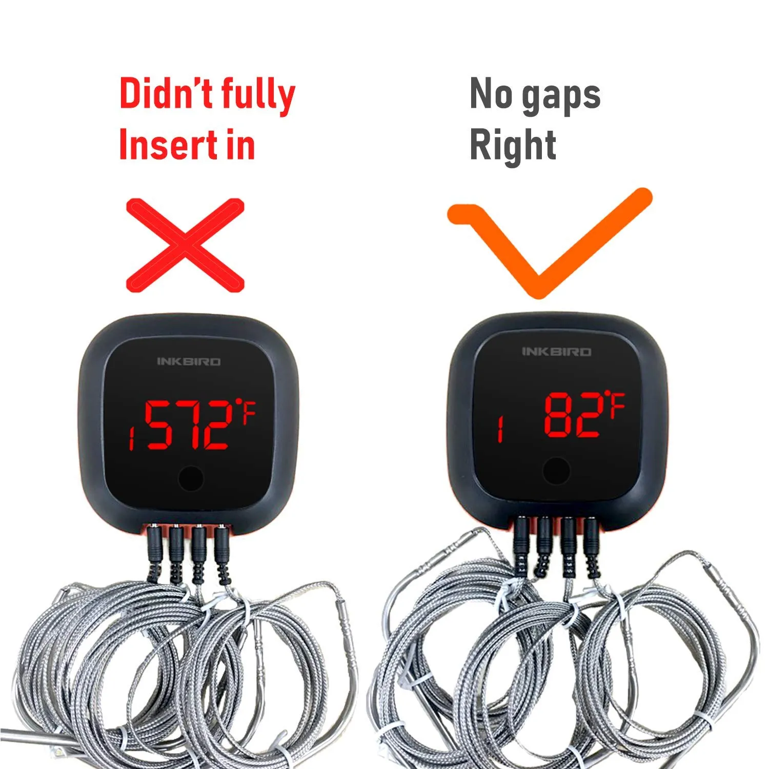 Inkbird IBT-4XS Bluetooth Wireless Digital Meat Grill Thermometer for Cooking Barbecue Oven Smoker with Dual Probes, Magnet, Timer, High and Low Alarm
